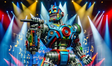 Robot qui chante, qui représante la recherche vocale