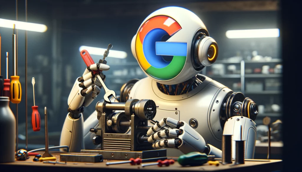 outil seo manié par un robot google