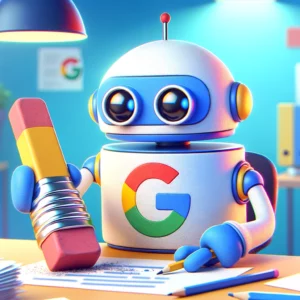Robot Google qui rature sa copie
